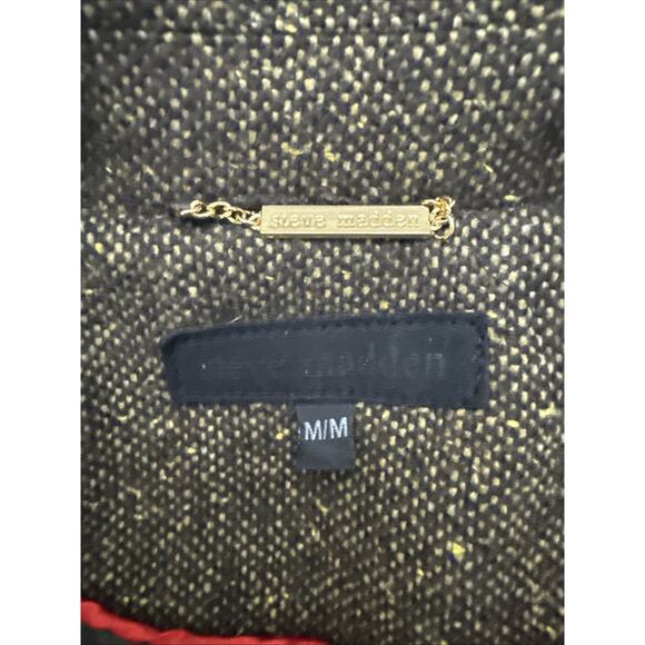 Steve Madden Tweed Peplum Trench Coat — Double-Breasted Belted Women’s Medium - Picture 7 of 12